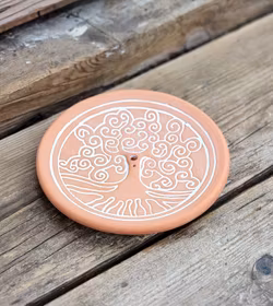 Rökelsehållare i keramik, Tree Of Life rund terrakotta