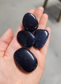 Blå Guldfluss platta, touchstone -30% fynd (Obs! Syntetisk!)