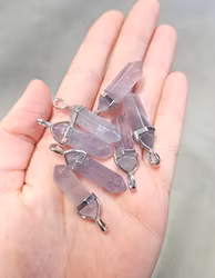 Fluorit polerad spets, silverpläterat hänge -40% ljusa svag färg