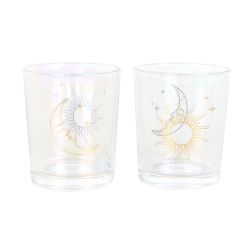 Ljuslykta liten, Solen och månen (iriserande) 2-pack