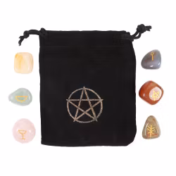 The Witches Guide to Crystals, presentförpackning kit / Kristallkit - Trumlade stenar med runor