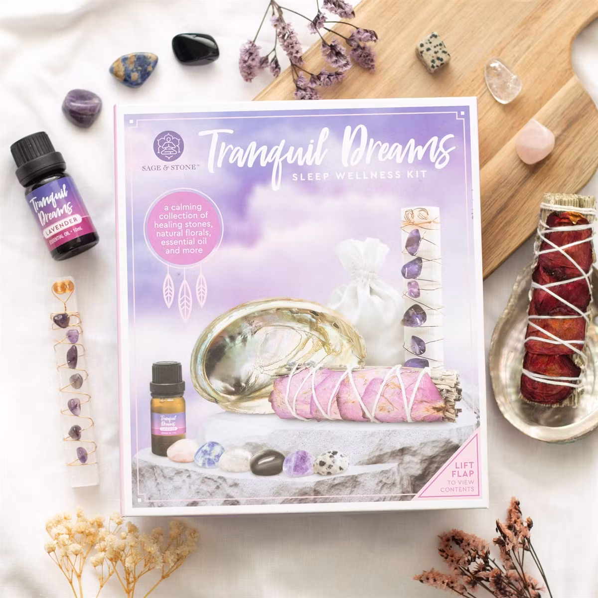 Tranquil Dreams Sleep Wellness, presentförpackning kit / Kristallkit för välbefinnande