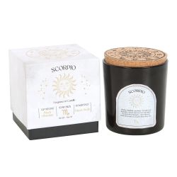 Stjärnteckenljus Skorpionen (Scorpio) - Black Oudh, Zodiac doftljus med Svart Obsidian 21h
