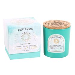 Stjärnteckenljus Skytten (Sagittarius) - Ylang Ylang & Amber, Zodiac doftljus med Amazonit 21h