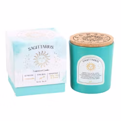 Stjärnteckenljus Skytten (Sagittarius) - Ylang Ylang & Amber, Zodiak doftljus med Amazonit 21 h