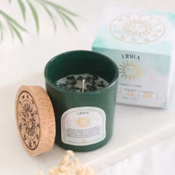 Stjärnteckenljus Vågen (Libra) - Sweet Jasmine, Zodiak doftljus med Blodsten 21 h