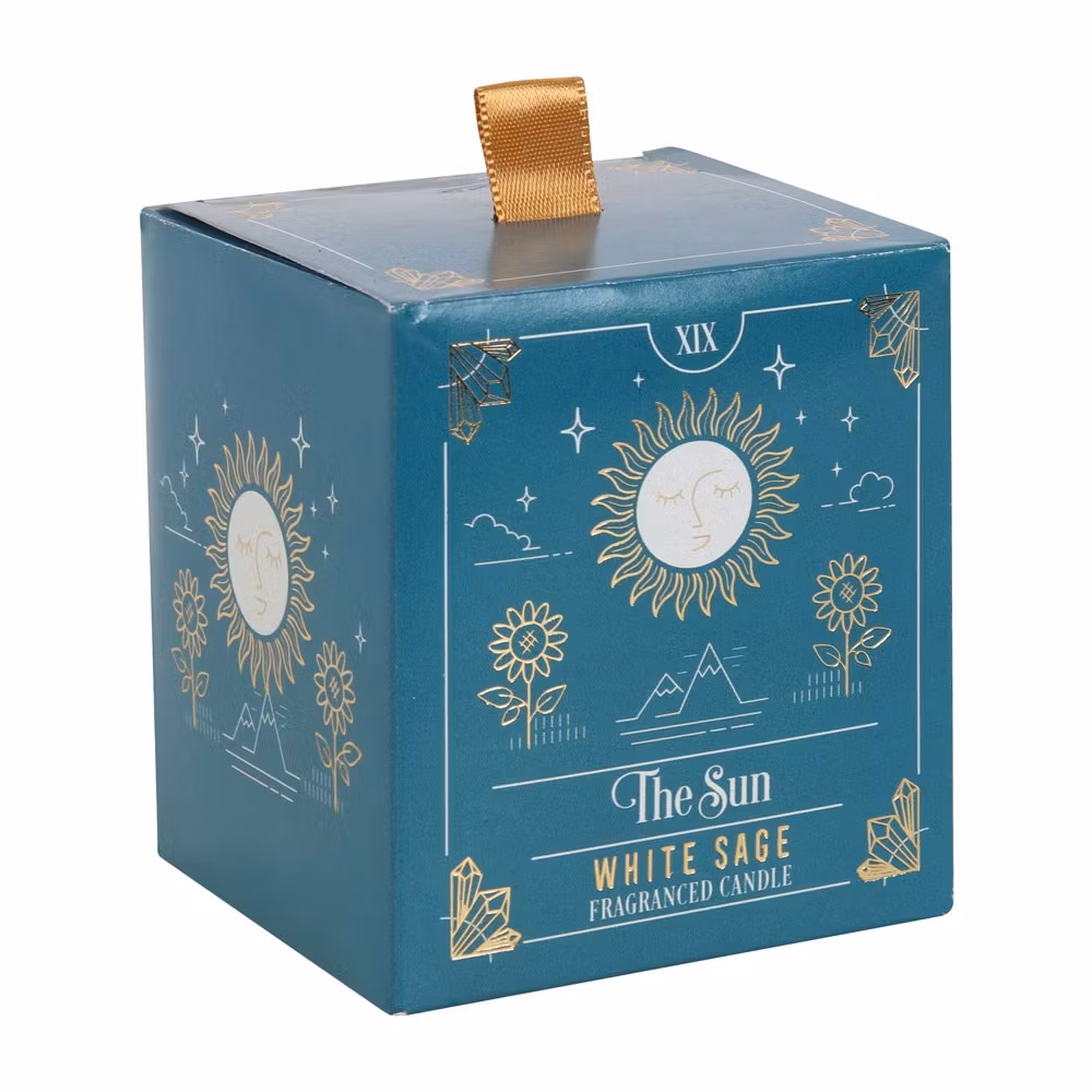 Tarot The Sun - White Sage, doftljus 25h