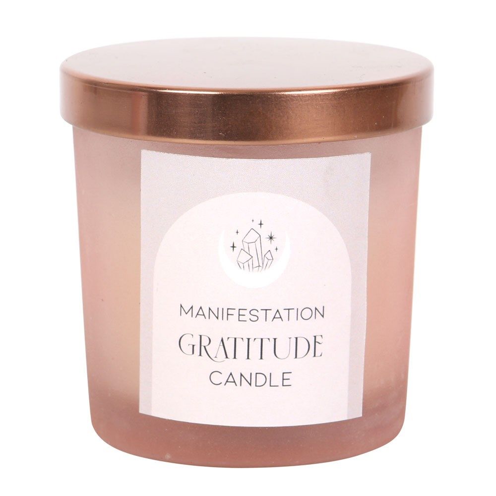 Gratitude - Wild Rose, doftljus för manifestation med Rosenkvarts 25h