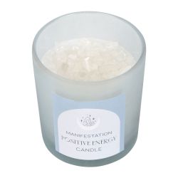Positive Energy - White Sage, doftljus för manifestation med Bergkristall 25h