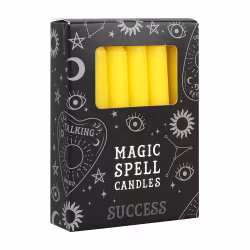 Magic Spell Candles - Success (Gul) affirmationsljus, 12-pack – 1 h