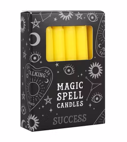 Magic Spell Candles - Success (Gul) affirmationsljus, 12-pack – 1 h