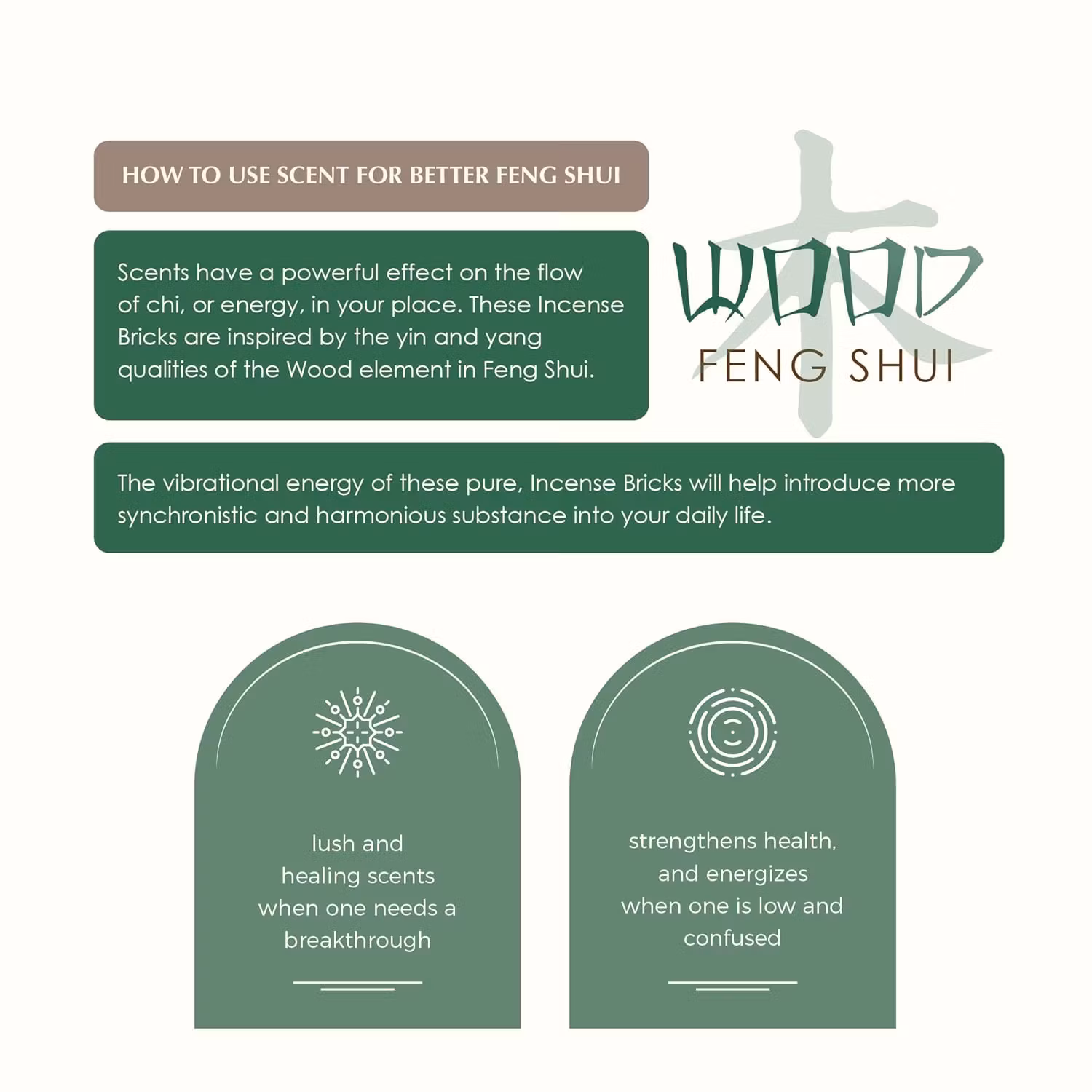 Aromafume - Feng shui Wood, rökelsebrickor