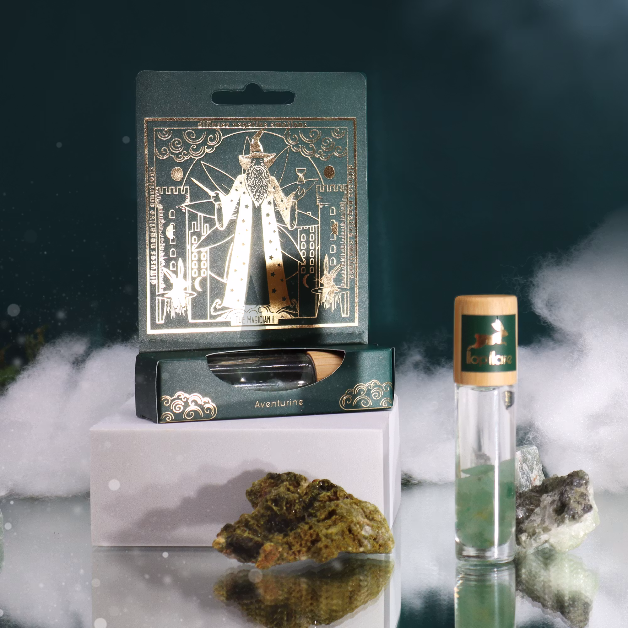 Hop Hare - The Magician, roll on eterisk oljeblandning med Grön Aventurin