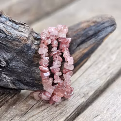 Jordgubbskvarts, chipsarmband