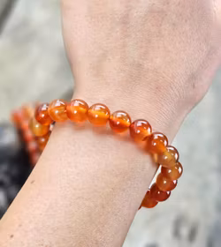 Karneol, armband 10mm runda pärlor