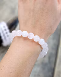 Rosa Kalcit (Manganokalcit), armband 10mm runda pärlor