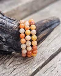 Orange Aventurin, armband 10mm runda pärlor