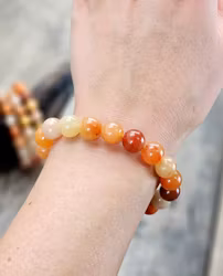 Orange Aventurin, armband 10mm runda pärlor