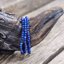 Lapis Lazuli, armband 4mm facetterade pärlor