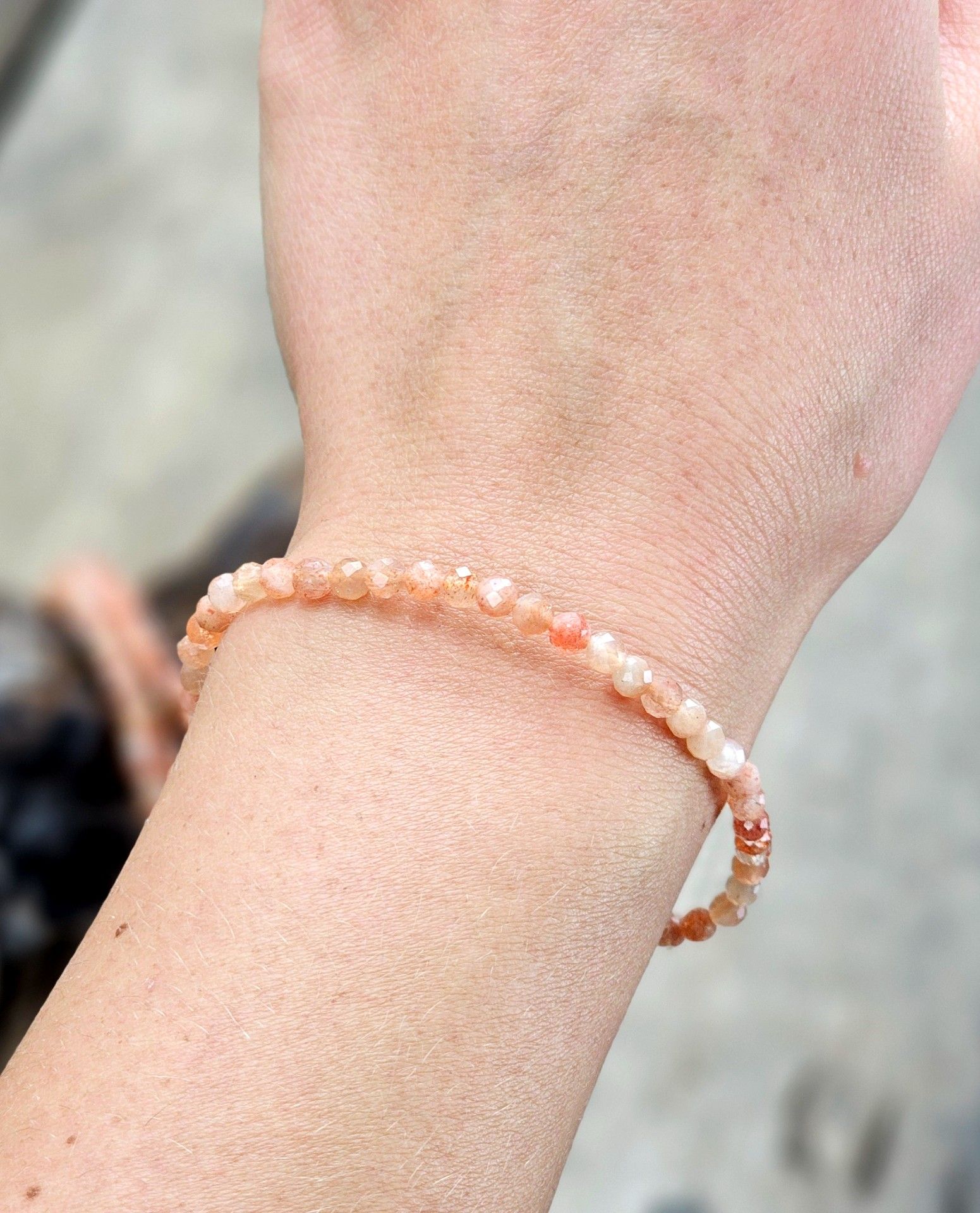 Solsten, armband 4mm facetterade pärlor