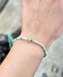 Smaragd, armband 3mm facetterade pärlor