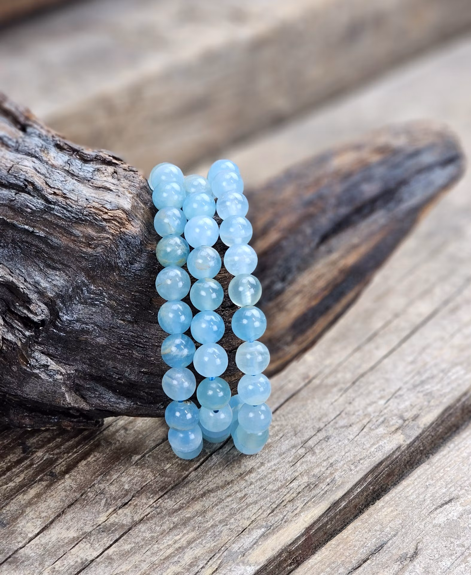 Blå Onyx extra, armband 8mm runda pärlor