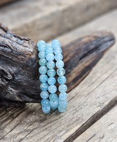 Blå Onyx extra, armband 8mm runda pärlor
