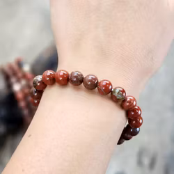 Breccijaspis extra, armband 8mm runda pärlor