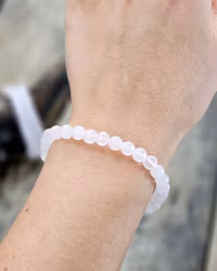 Rosa Kalcit (Manganokalcit), armband 6mm runda pärlor