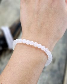 Rosa Kalcit (Manganokalcit), armband 6mm runda pärlor