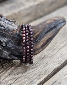 Granat, armband 6mm runda pärlor