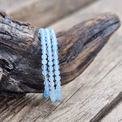 Akvamarin extra, armband 4mm runda pärlor