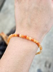 Orange Aventurin, armband 4mm runda pärlor