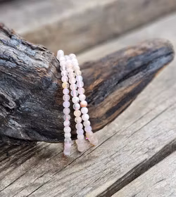 Blomsteragat, armband 4mm runda pärlor