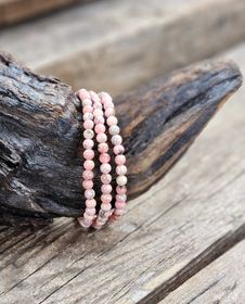 Rodokrosit, armband 4mm runda pärlor