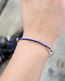 Lapis Lazuli, armband 3mm facetterade pärlor macramé