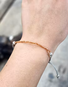 Spessartin Granat, armband 3mm facetterade pärlor macramé