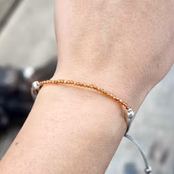 Spessartin Granat, armband 3mm facetterade pärlor macramé