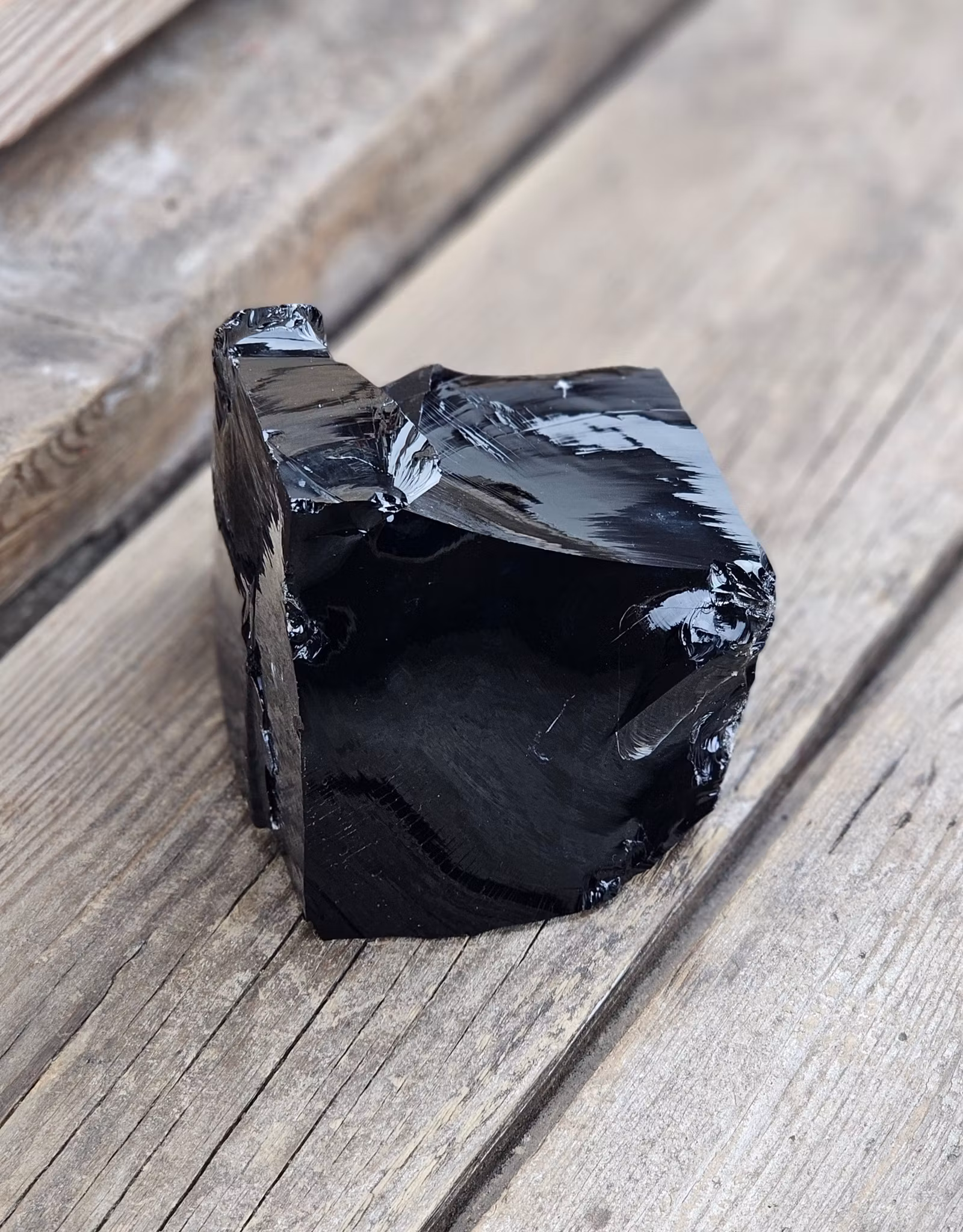 Svart Obsidian rå XL