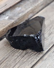 Svart Obsidian rå XL #6