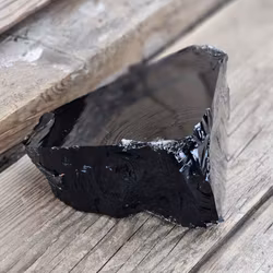Svart Obsidian rå XL #6