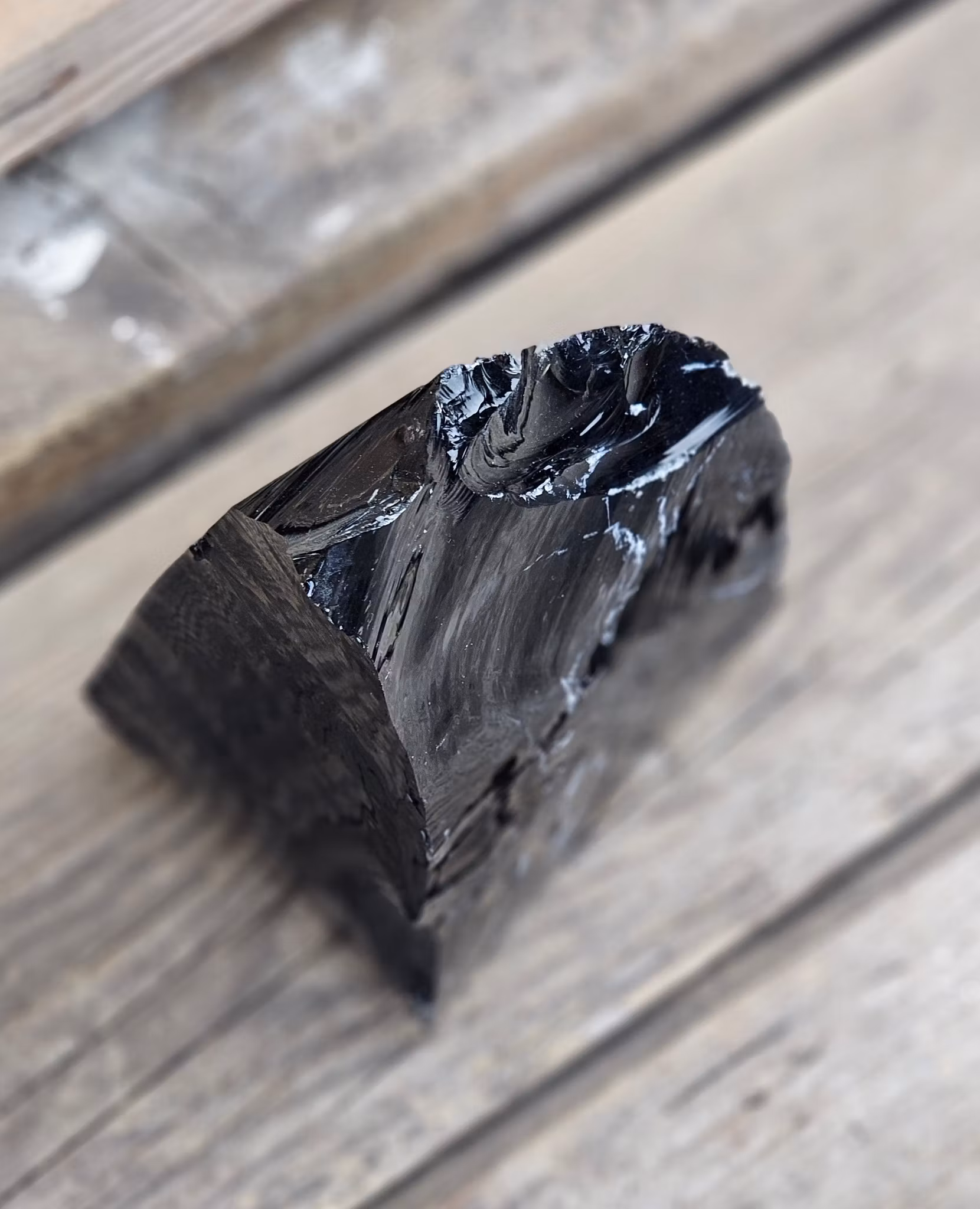 Svart Obsidian rå XL