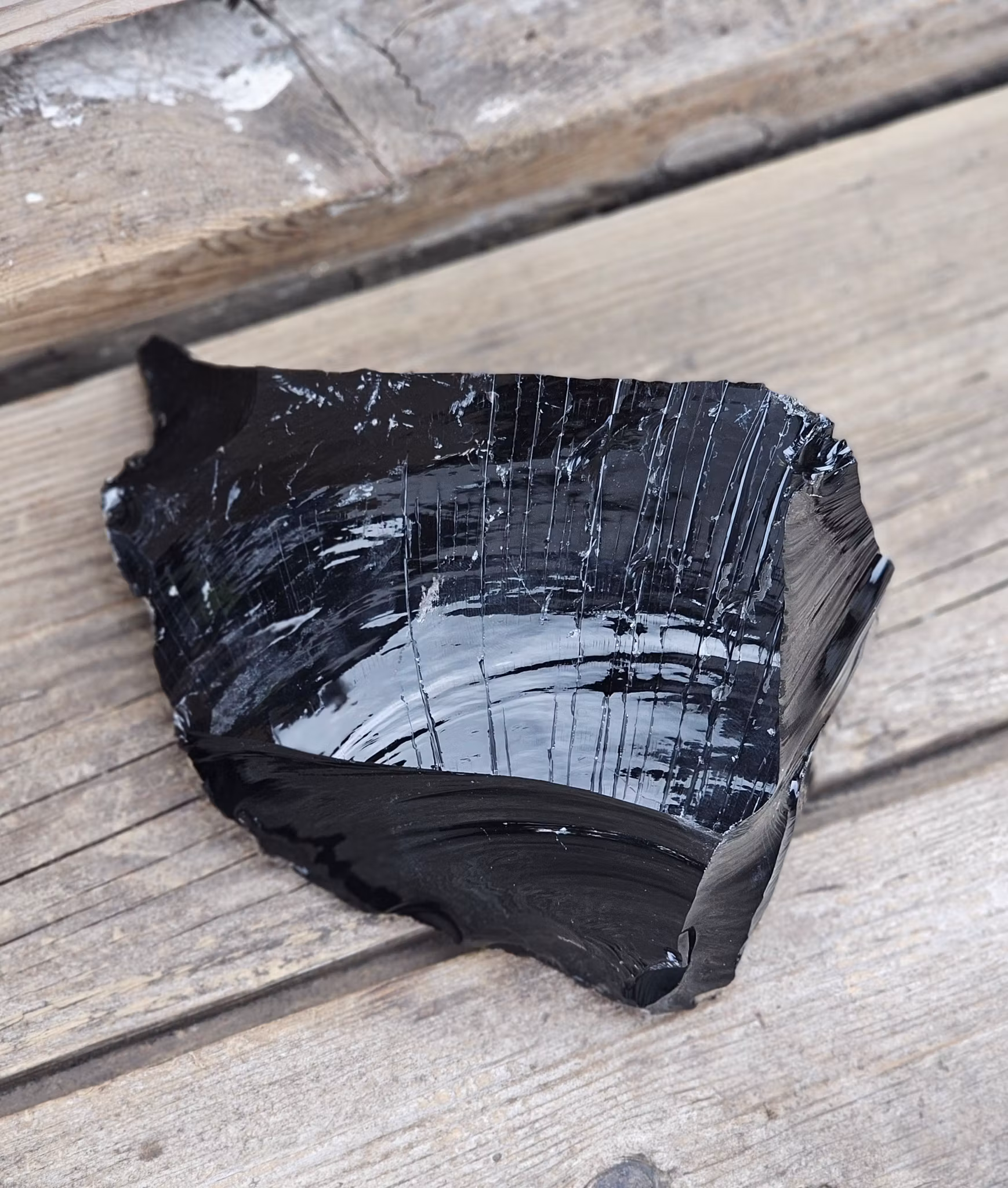 Svart Obsidian rå XL