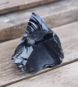 Svart Obsidian rå XL #8