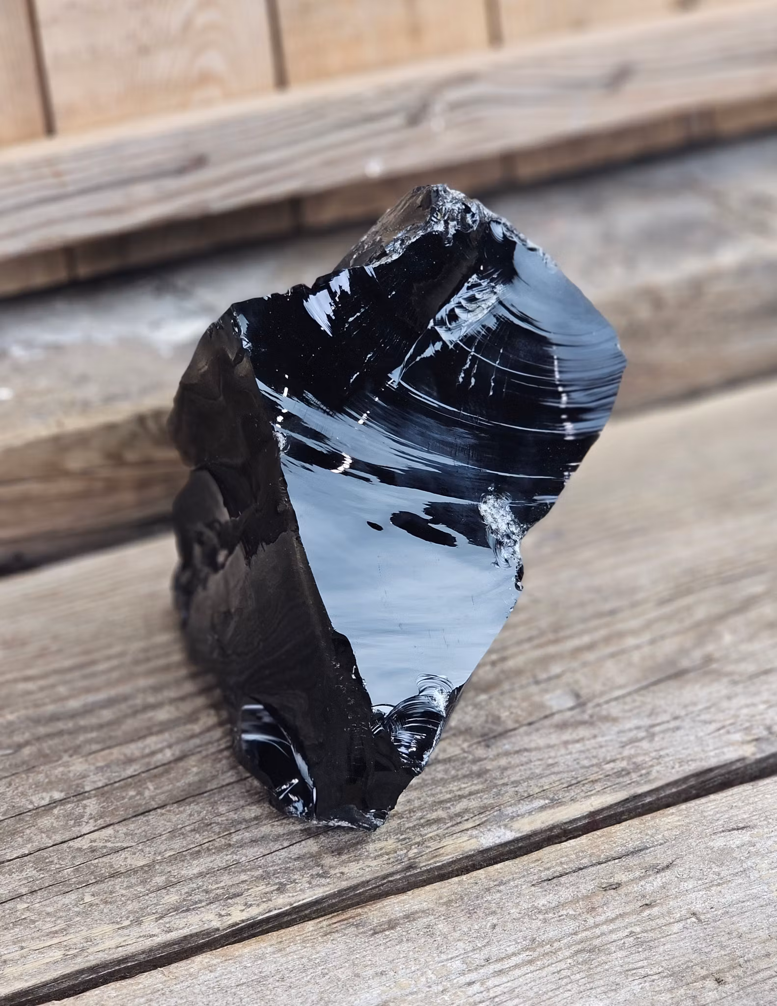 Svart Obsidian rå XL