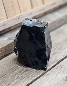Svart Obsidian rå XL #9
