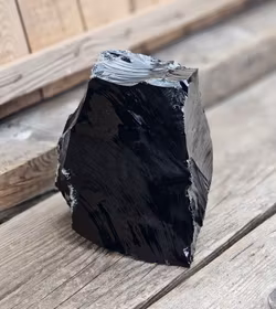 Svart Obsidian rå XL #9