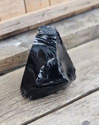 Svart Obsidian rå XL #10