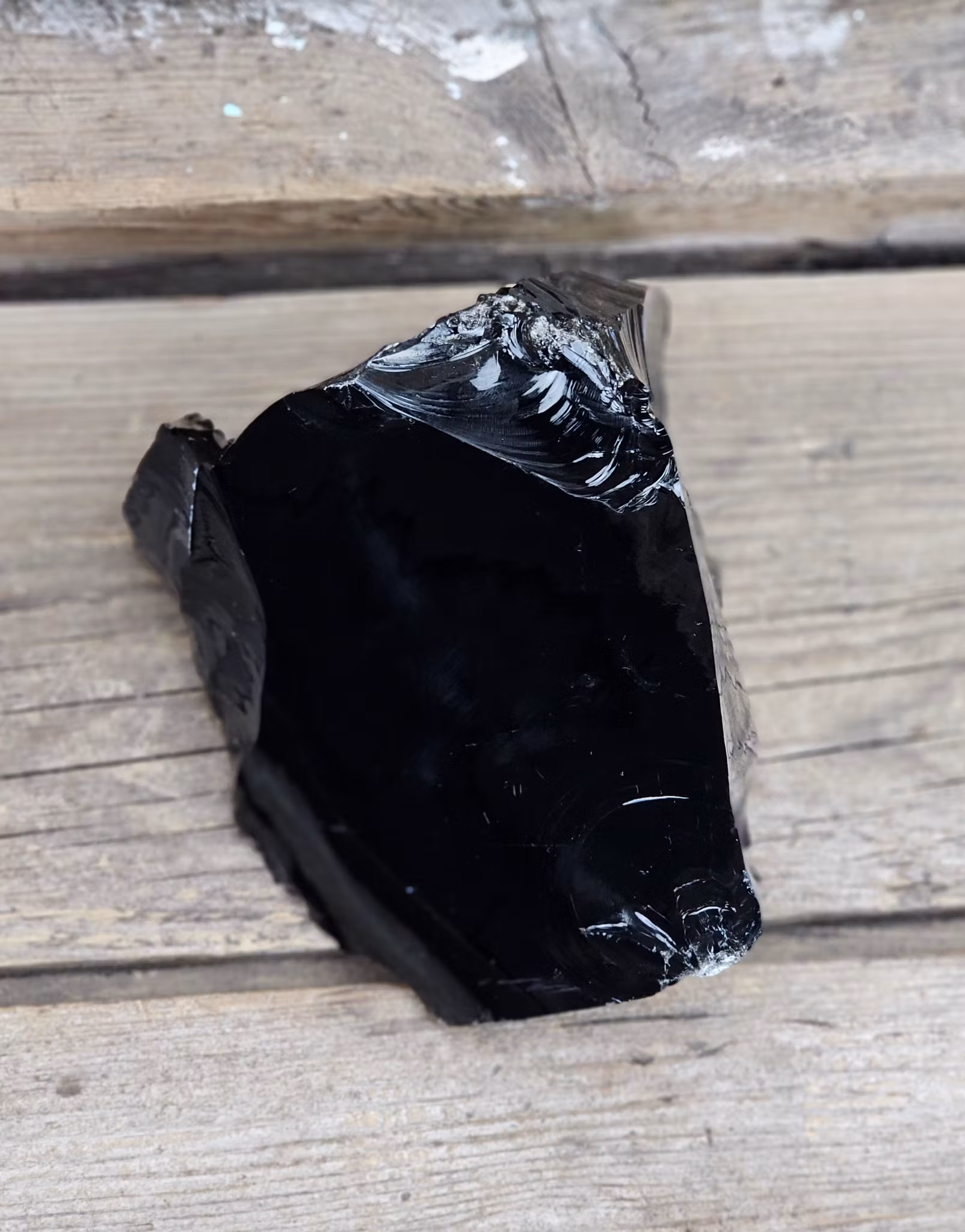Svart Obsidian rå XL