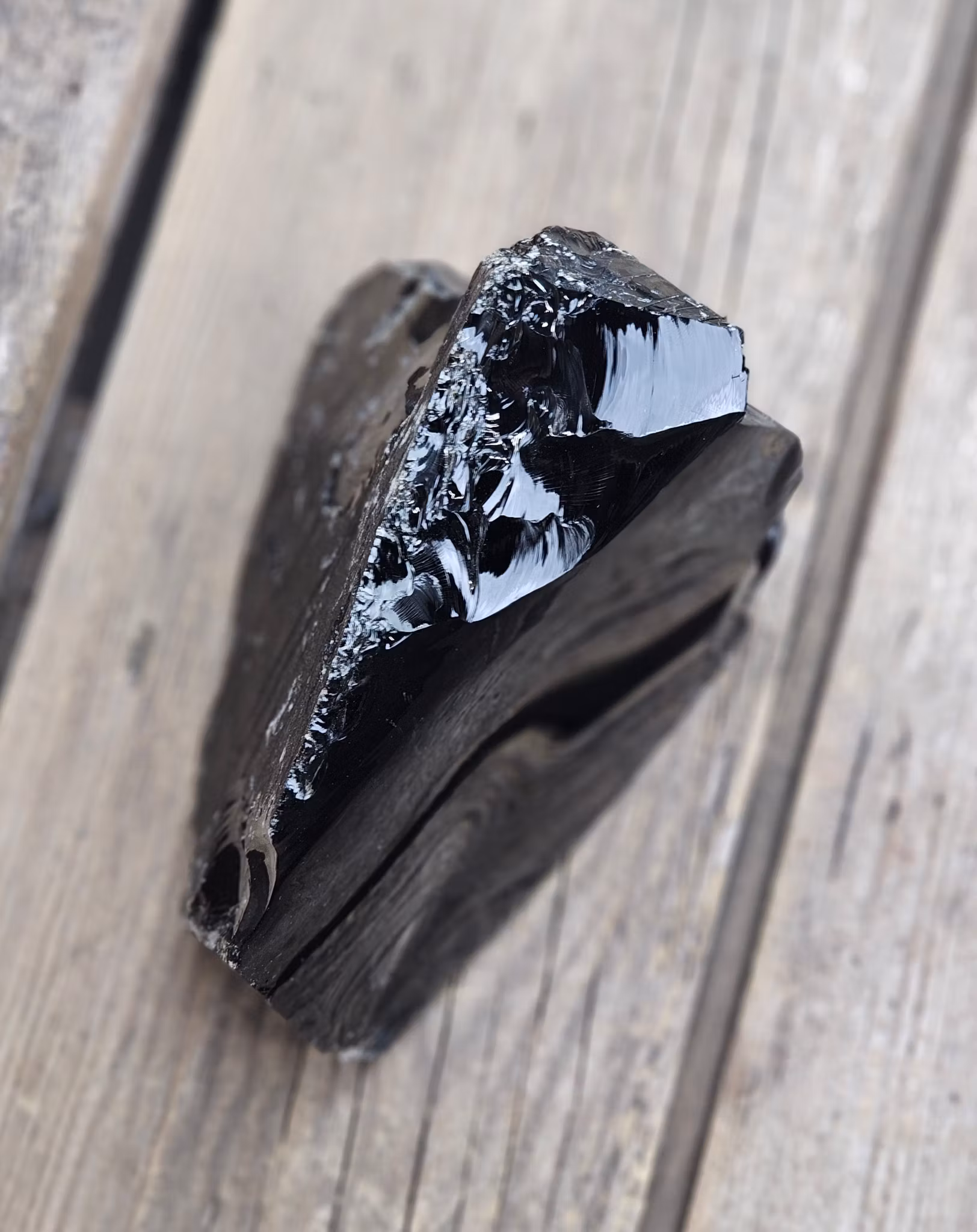 Svart Obsidian rå XL